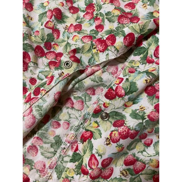 Ashley Taylor Intimates Plus Strawberry Print Button Up Mumu Nightgown Size 1X - Picture 8 of 14